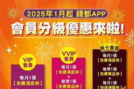 錢都日式涮涮鍋【2025年1月】當月壽星，生日券(當月1張)